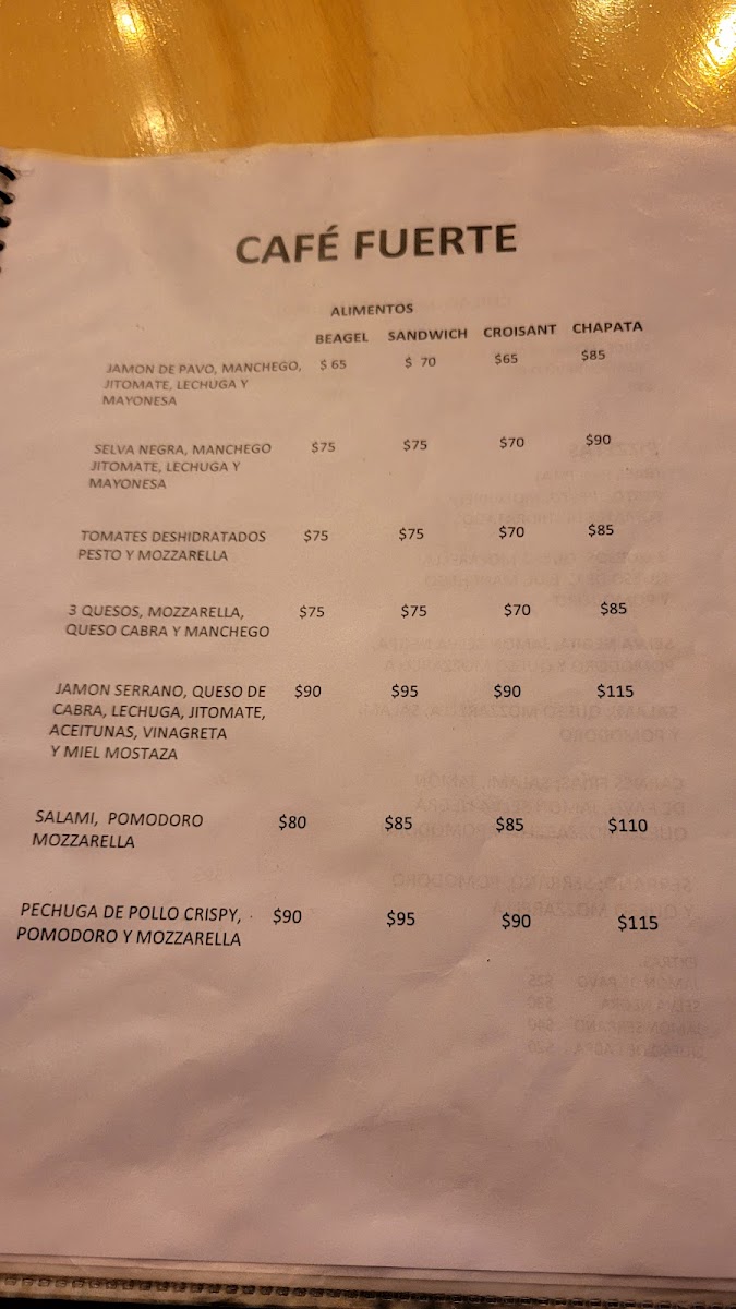 CAFÉ FUERTE Menu - Image 1